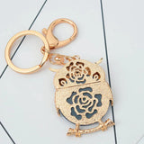 Owl Crystal Keychain Rhinestone Trinket Car Key Holder Bag Pendant J2425