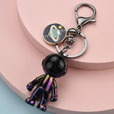 Space Robot Astronaut Keychain Men Women Retro Key Chain Pendant