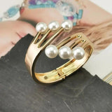 Mixed Metal Charm Cuff Bracelets for Women
