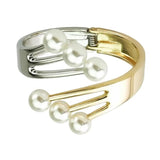 Mixed Metal Charm Cuff Bracelets for Women
