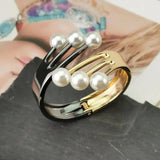 Mixed Metal Charm Cuff Bracelets for Women