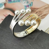 Mixed Metal Charm Cuff Bracelets for Women
