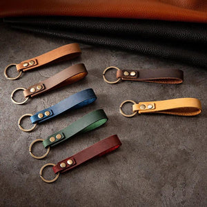 Vintage Leather Keychain for Men Women Car Key Holder