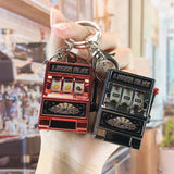 Mini Slot Machine Key Chain Pocket Lucky Jackpot Toy