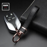 Vintage Leather Strap Keychain Double Ring Keyfob Holder DIY Trinket Lanyard