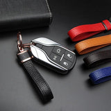 Vintage Leather Strap Keychain Double Ring Keyfob Holder DIY Trinket Lanyard