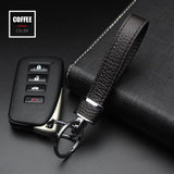 Vintage Leather Strap Keychain Double Ring Keyfob Holder DIY Trinket Lanyard