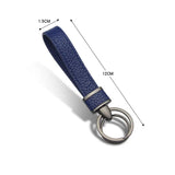 Vintage Leather Strap Keychain Double Ring Keyfob Holder DIY Trinket Lanyard