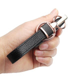 Vintage Leather Strap Keychain Double Ring Keyfob Holder DIY Trinket Lanyard