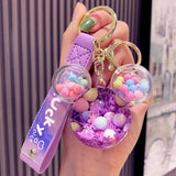 Oiled Snowflake Mickey Head Bracelet Keychain Keyring