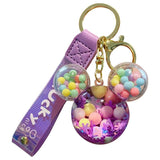 Oiled Snowflake Mickey Head Bracelet Keychain Keyring
