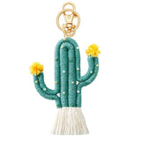 Boho Cactus Keychain Tassel Backpack Pendant