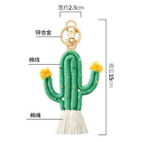 Boho Cactus Keychain Tassel Backpack Pendant
