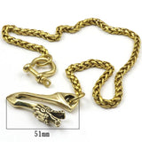 Brass Long Chain Men Pants Belt Skull Buckle Trousers Chains