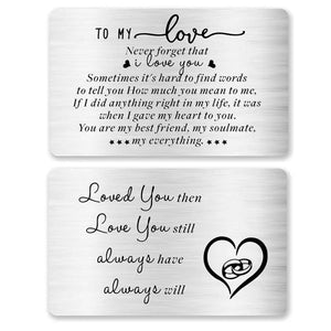 Engraved Wallet Card Inserts for Wife Husband