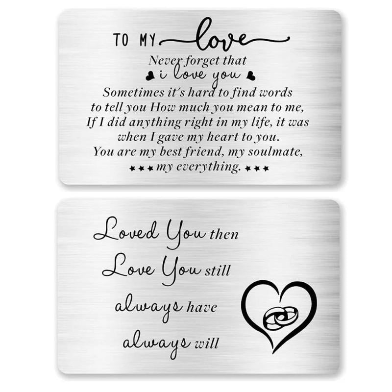 Engraved Wallet Card Inserts for Wife Husband