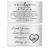 Engraved Wallet Card Inserts for Wife Husband