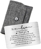 Engraved Wallet Card Inserts for Wife Husband