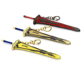 Anime FATE Night Saber Tricolor Keychain with Scabbard