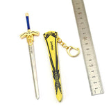 Anime FATE Night Saber Tricolor Keychain with Scabbard