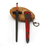 Anime FATE Night Saber Tricolor Keychain with Scabbard