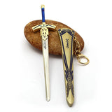 Anime FATE Night Saber Tricolor Keychain with Scabbard