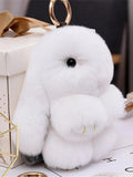Mini Rabbit Keychain Rabbit Fur Pompom Key Chains Women Bags Decorative Pendant