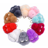 Mini Rabbit Keychain Rabbit Fur Pompom Key Chains Women Bags Decorative Pendant