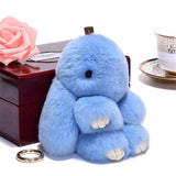 Mini Rabbit Keychain Rabbit Fur Pompom Key Chains Women Bags Decorative Pendant