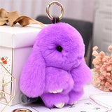 Mini Rabbit Keychain Rabbit Fur Pompom Key Chains Women Bags Decorative Pendant