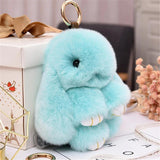 Mini Rabbit Keychain Rabbit Fur Pompom Key Chains Women Bags Decorative Pendant