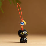 Sandalwood Wooden Cat Keychain Anime Mobile Phone Chain