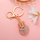 European Crown Rhinestone Car Keychain Full Rhinestone Crown Pendant