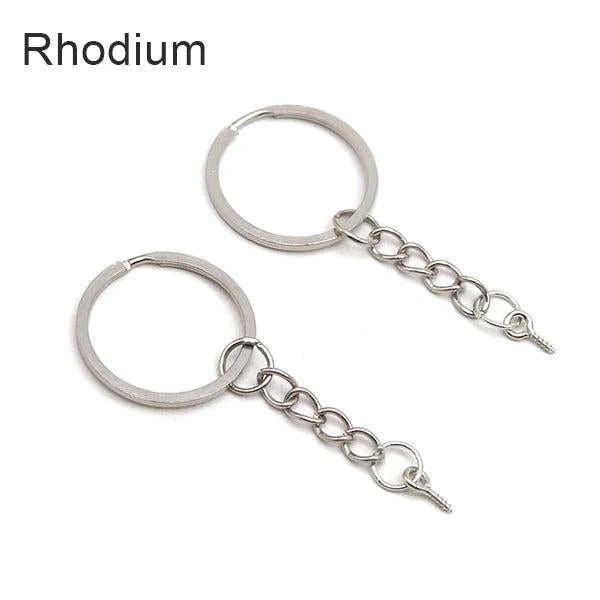 20Pcs 28MM Split Keychain Keyrings for Jewelry Making