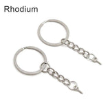 20Pcs 28MM Split Keychain Keyrings for Jewelry Making
