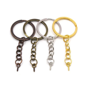 20Pcs 28MM Split Keychain Keyrings for Jewelry Making