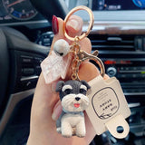 Cartoon Pet Dog Family Doll Keychain Puppy Keyring Small Phone Strap