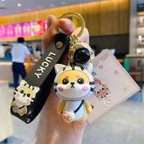 Shiba Inu Dog Keychain Bag Pendant Gift PVC Keyring