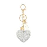 Peach Heart Little Bear Keychain Pendant Rhinestone Flannel Alloy