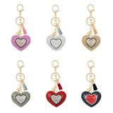 Peach Heart Little Bear Keychain Pendant Rhinestone Flannel Alloy