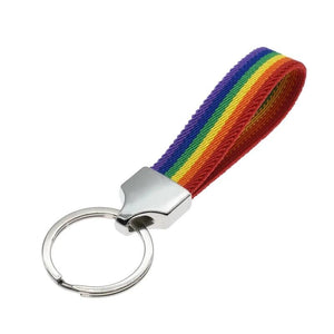 LGBT Rainbow Fabric Keychain with Car Key Ring