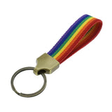 LGBT Rainbow Fabric Keychain with Car Key Ring