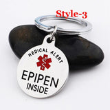 Epipen Bag Tag - Surgical Stainless Steel Medical Alert Symbol ID Keyring