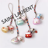 Japanese Lucky Cat Phone Strap Sakura Cat Charm KeyChain Couple Gift