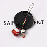 Japanese Lucky Cat Phone Strap Sakura Cat Charm KeyChain Couple Gift