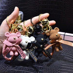 Cartoon Wool Bear Keychain Chain Female Couple Bag Pendant Gift