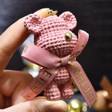 Cartoon Wool Bear Keychain Chain Female Couple Bag Pendant Gift
