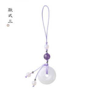 Chinese Retro Jade Buckle Pendant for Mobile Phones, Key Chains, Bags, U Disks