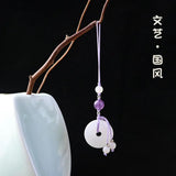 Chinese Retro Jade Buckle Pendant for Mobile Phones, Key Chains, Bags, U Disks
