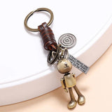 Vintage Style Bronze Alloy Rabbit Robot Charm Car Keychains Key Ring Backpack